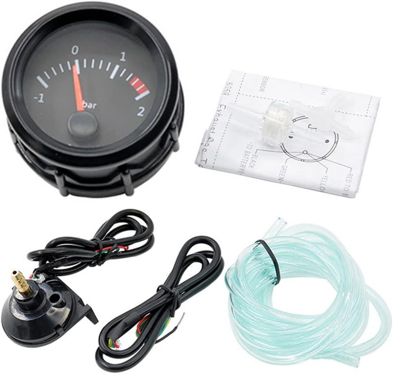 E Support Universal Car 52mm Pointer Turbo Boost Gauge Meter Kit Bar White LED Light Pointer Indicator Dail Display Electronic - Image 5